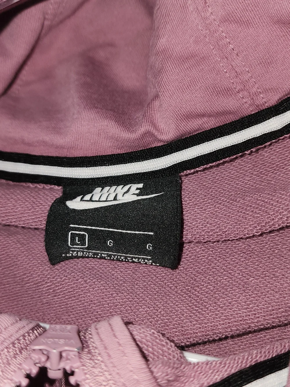 Nike Women's Mauve Full-Zip Hoodie Sz LRG
